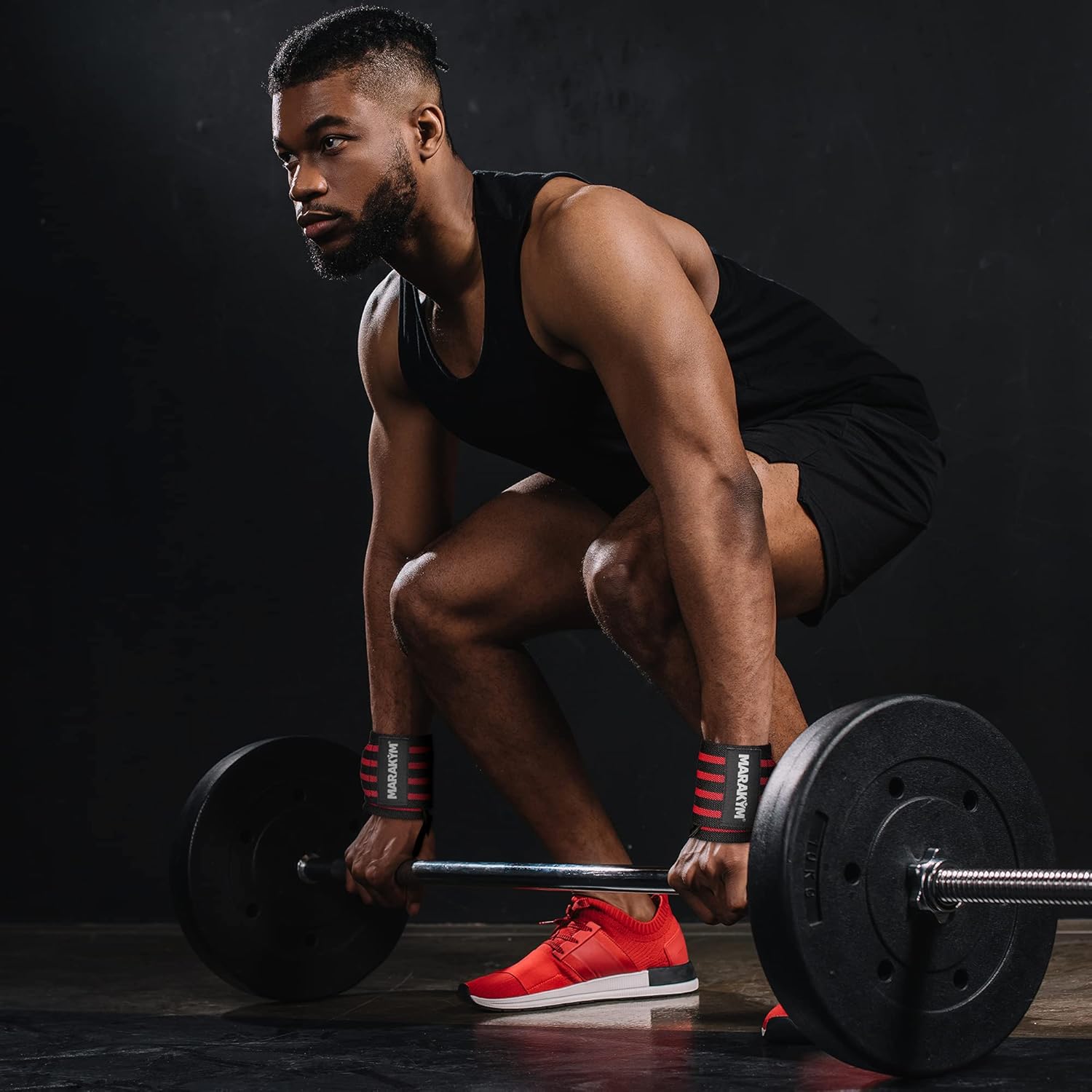 MARAKYM Premium Wrist Wrap Pair - Professional Support Wraps for Weight Lifting, Powerlifting, Gym Workout, Bodybuilding - Hand & Wrist Compression Band for Men & Women to Avoid Injuries & Pain Relief: Health & Personal Care