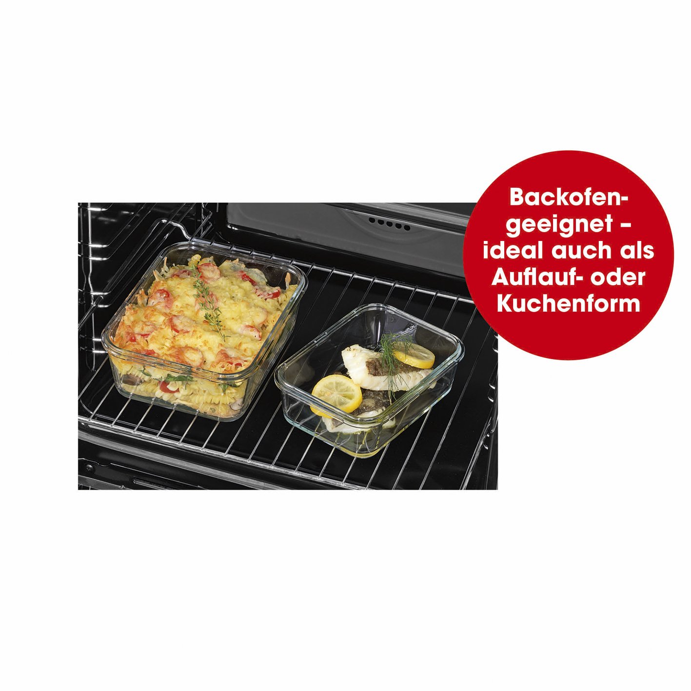 GOURMETmaxx Szklane pojemniki na żywność Klick-it, zestaw 4 sztuk, doskonale nadają się do zmywarki, kuchenki mikrofalowej, piekarnika i zamrażarki, hermetyczne i zabezpieczone przed wyciekiem
