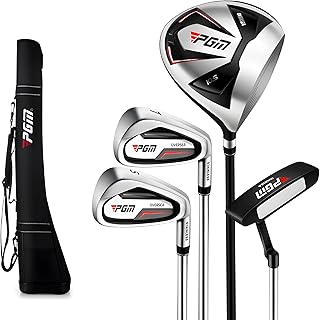 PGM Beginner Golf Clubs Sets OVERSEA for Men 5 Piece Includes Golf Driver, 7 Iron, Sand Wedge, Putter and Lightweight Carry Sunday Club Golf Half Bag Right Handed