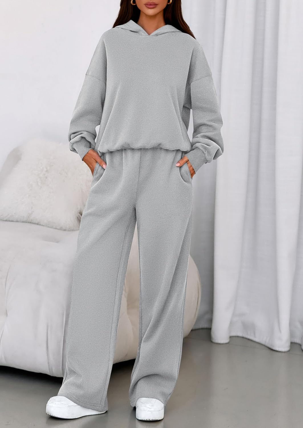 PRETTYGARDEN Womens Sweatsuits 2 Piece Set 2026 Casual Winter Long Sleeve Hoodie Loose Wide Leg Sweatpants Fall Tracksuit - Image 8