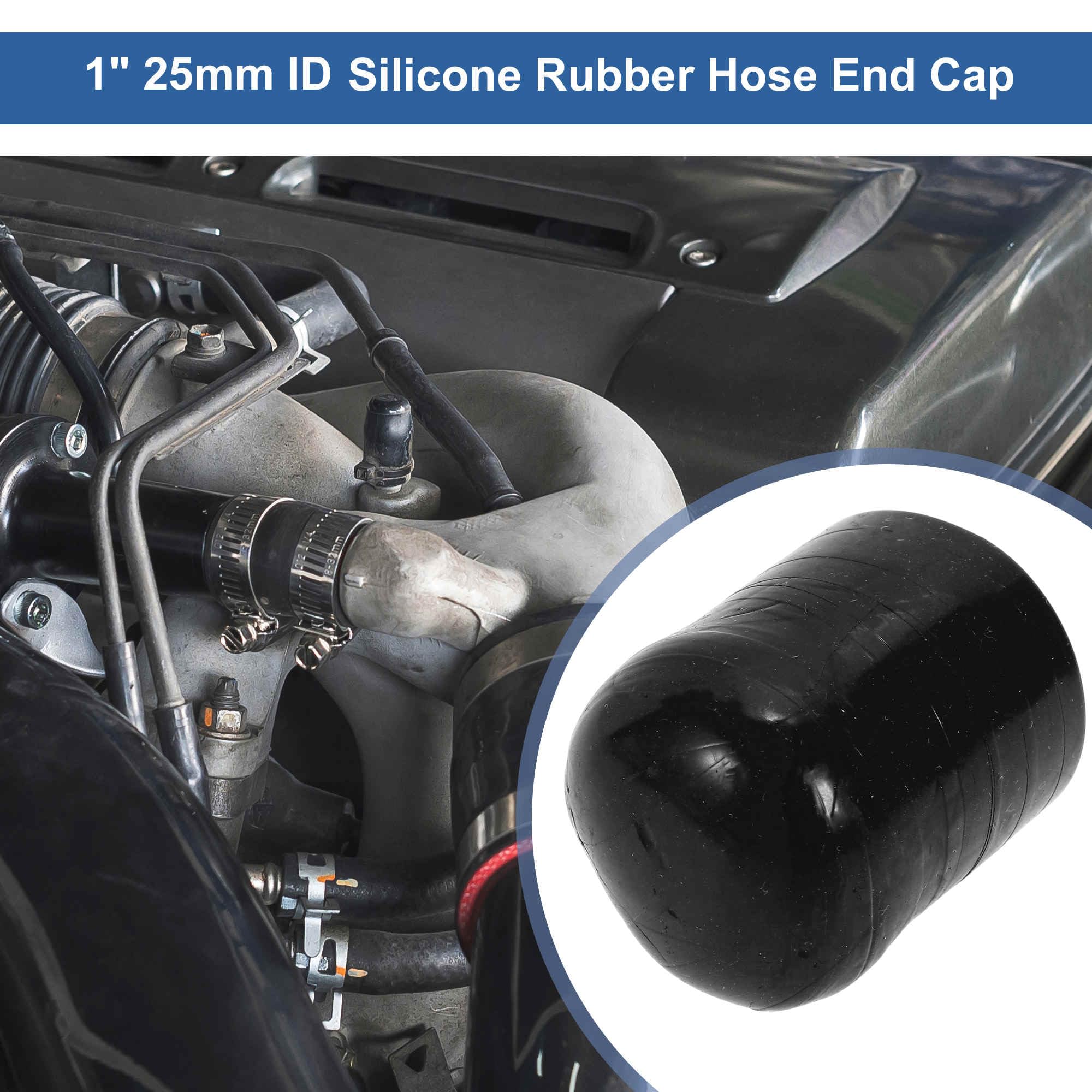 ACROPIX 1 pollice 25mm ID Gomma di Silicone Tubo Tappo Terminale 3 strati Poliestere per Liquido di Raffreddamento Turbo Bypass Valvola Vuoto 30mm Nero
