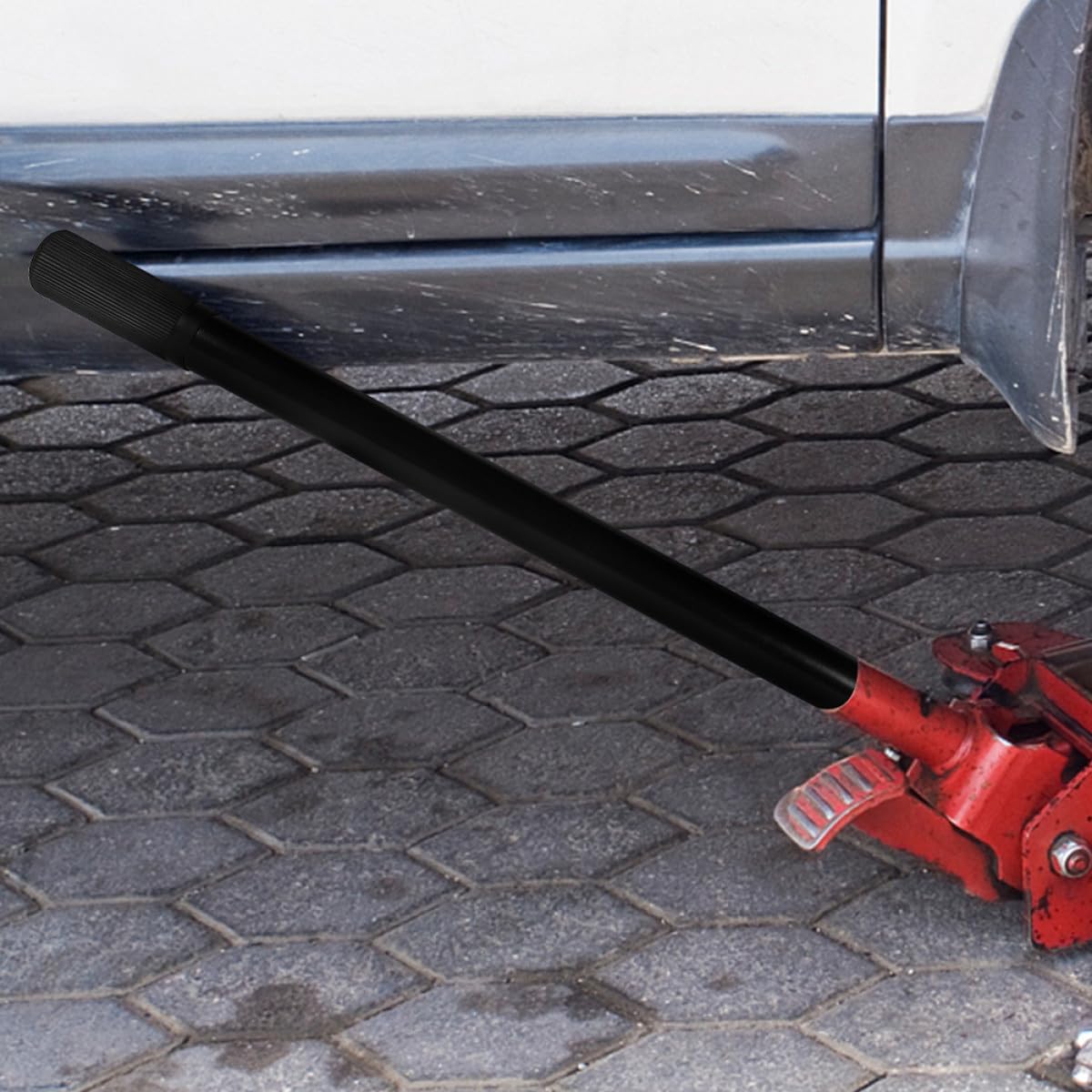 Manija Portátil Alta Dureza de 3 Toneladas 2 Piezas para Gato Hidráulico Material Plástico y Acero Inoxidable para Uso en Elevador de Tijera