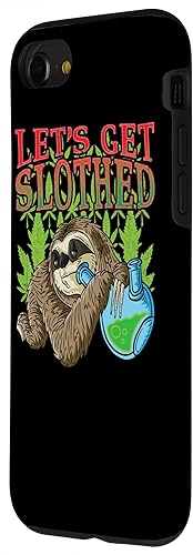 Miniatura 2 de iPhone SE (2020)  7  8 Weed Smoking Sloth Marihuana THC Cannabis Leaf Stoner Estuche de regalo