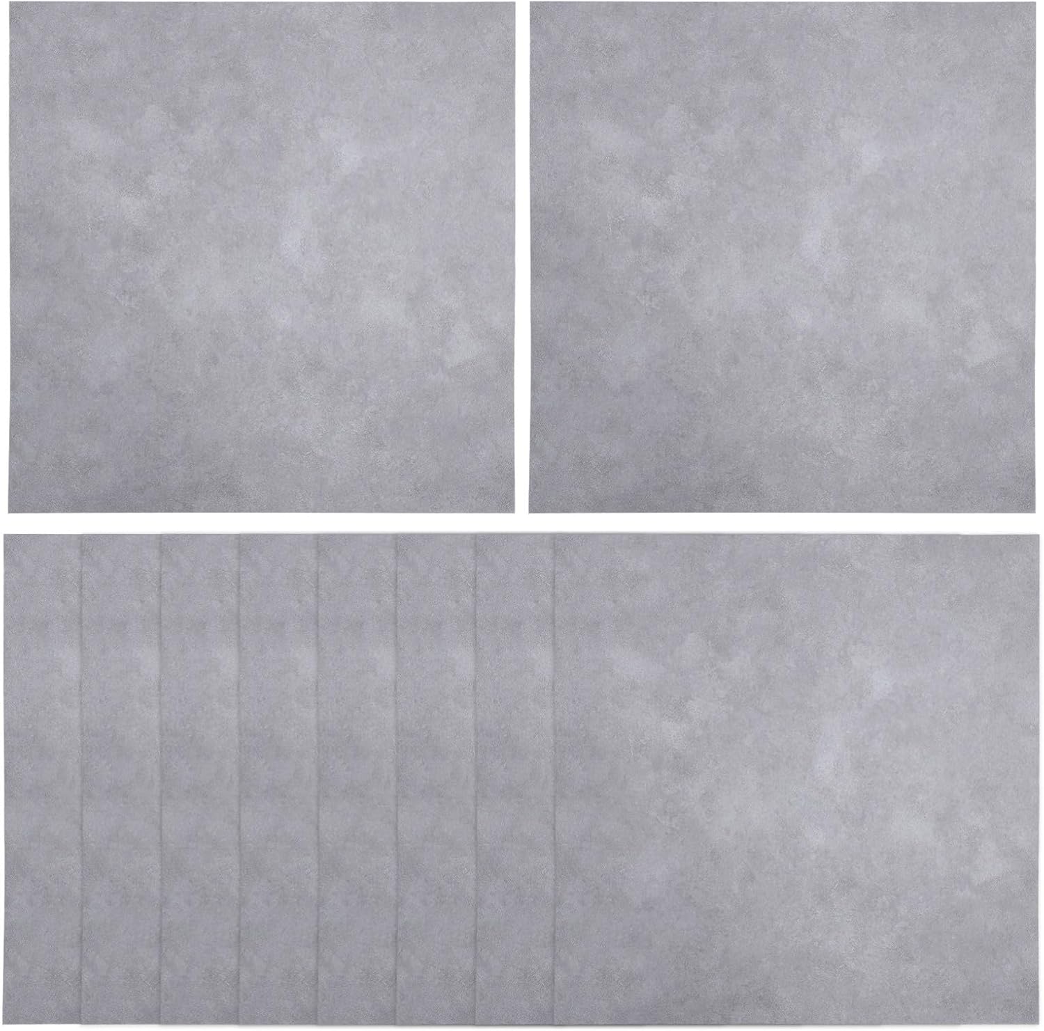 Housoutil 10pcs Self-Adhesive Peel and Stick PVC Floor Stickers Marble Design for Bedroom Kitchen Bathroom Easy to Clean Removable Flooring Decor