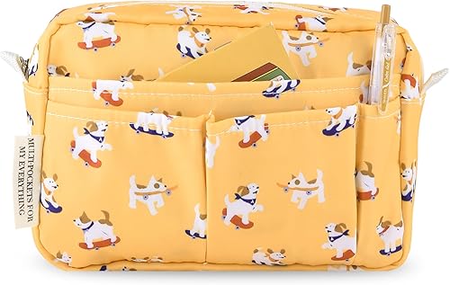 Miniatura 19 de Organizador multifuncional de cartera, bolsa de viaje impermeable con cremallera, estuche de almacenamiento de suministros de diario para cuadernos