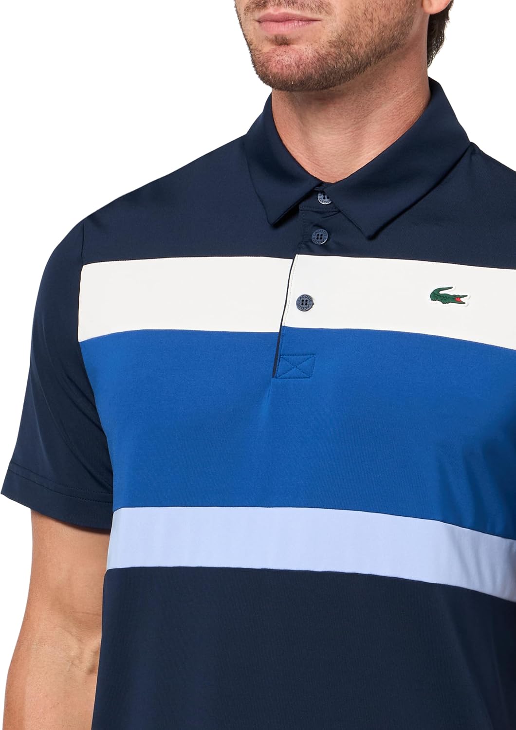 Lacoste Mens Sport Regular Fit Color Block Golf Polo Shirt - Image 3