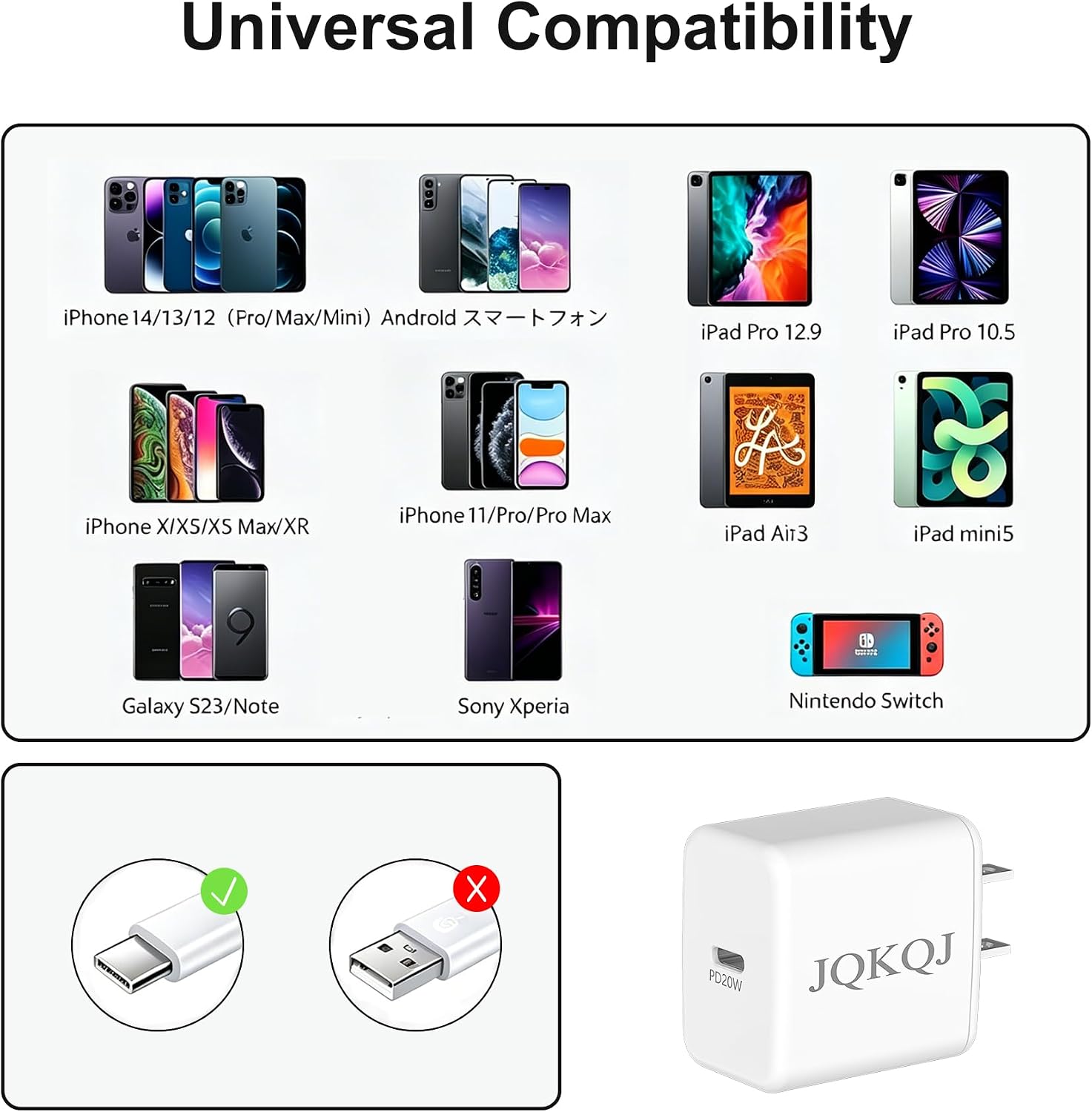 20W PD USB-C Wall Charger, Fast Charging Block for iPhone 17/16/15/14/13/12, Compact USB C Charger Brick for iPad, AirPods, Samsung Galaxy, Travel Adapter with Global Voltage Support image 5