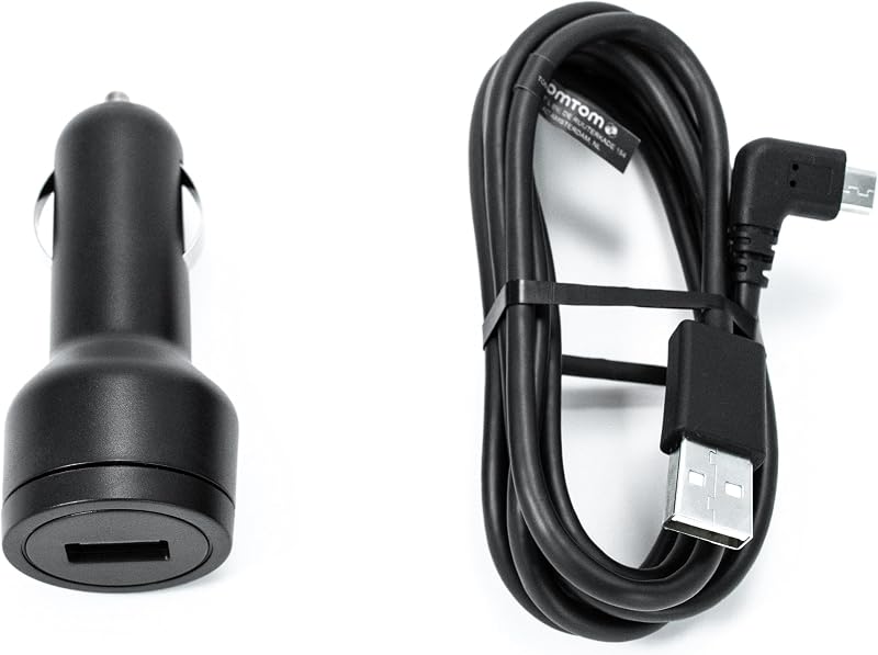 Car Charger and USB Cable for 7" Sat Navs (e.g GO Discover 7", GO Expert 7", GO Camper Max)