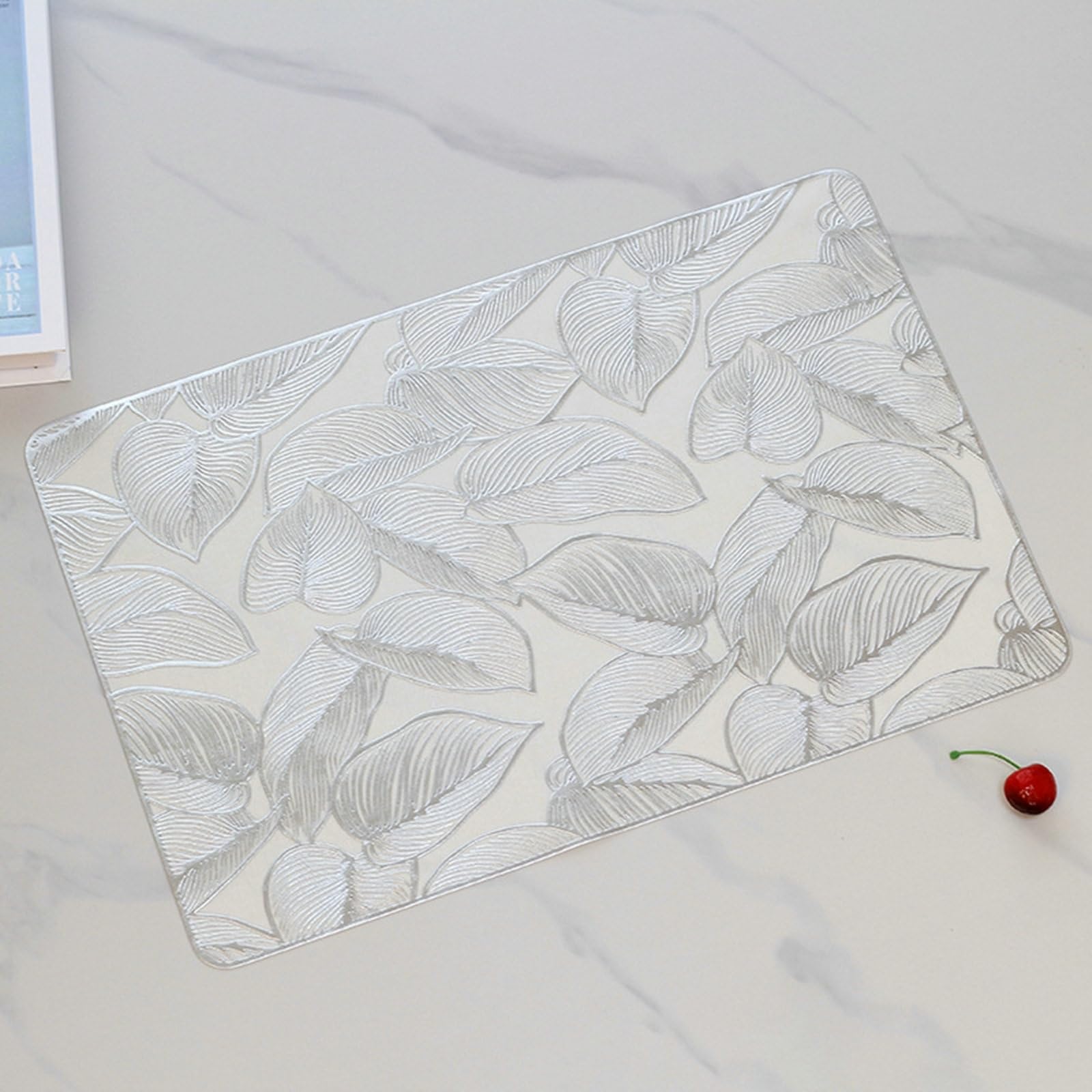 Napperon pour cuisine rectangulaire motif de feuilles repas de famille