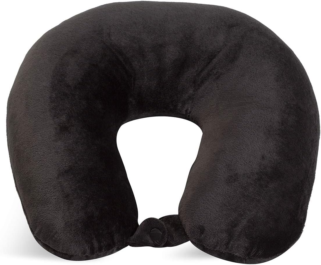 World's Best Feather Soft Microfiber Neck Pillow, Black