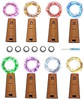 Vista 9 de VOOKRY - Luces para botellas de vino con corcho, 16 unidades, 20 luces LED de hadas, luces de corcho de alambre de cobre mini, funciona