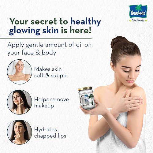 Miniatura 4 de Parachute Naturalz Aceite de coco virgen extra  Aceite de cocina 100% orgánico, aceite para el cabello y aceite para la piel, prensado en frío,