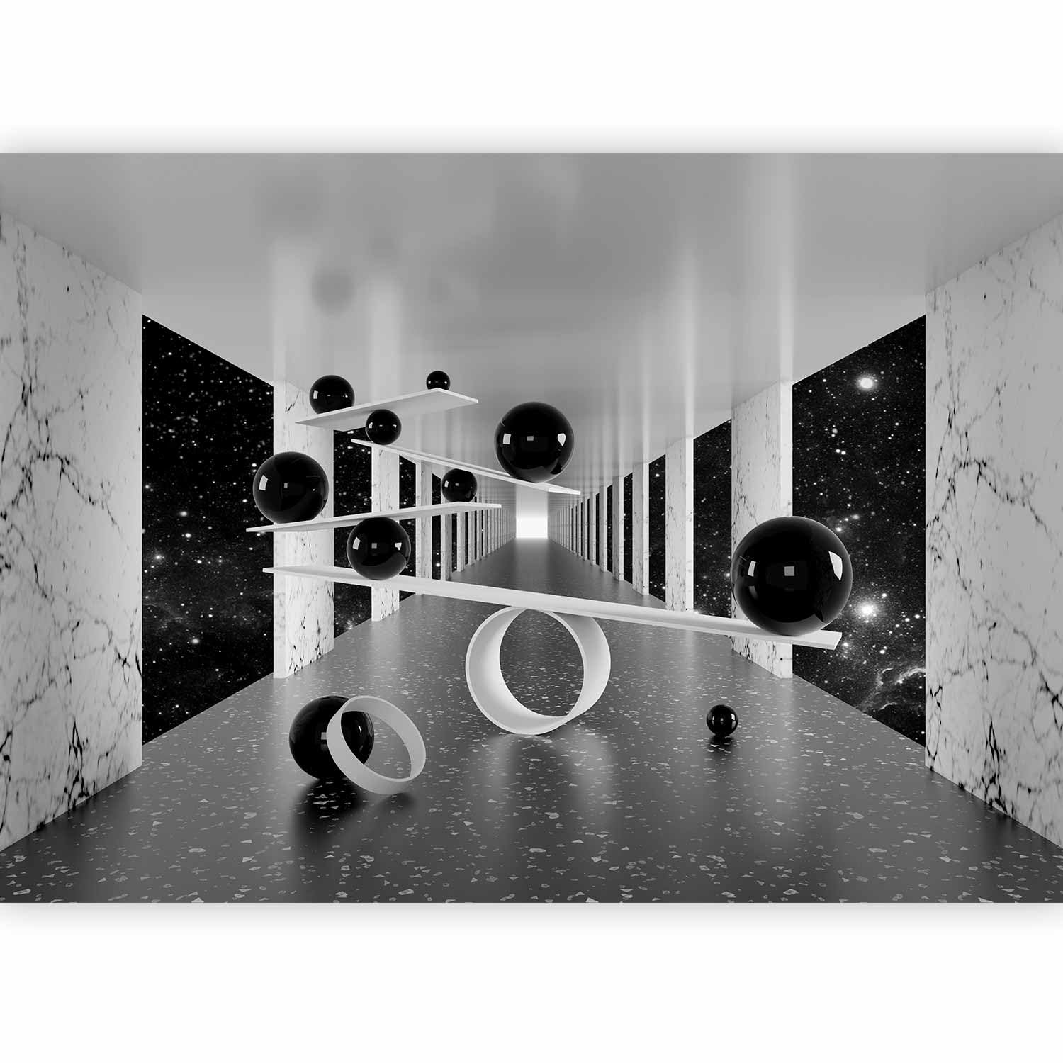 murando - Carta da Parati Adesiva 3D Effetto 392x280 cm Fotomurali Adesivi Murali Rivestimento Parete Moderna per Pareti Adesiva Muro Decorativo Fotomurale Soggiorno Astratto nero bianco Marmo