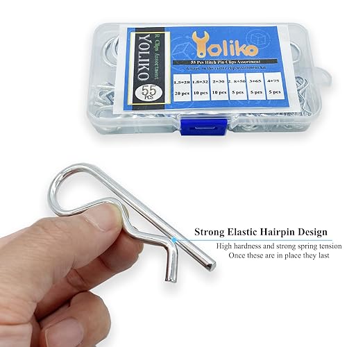 Miniatura 84 de 48 piezas de pasador de enganche, clips R, pasadores de retención, pasadores de chaveta de tractor, pasadores de pelo, surtido de pasadores