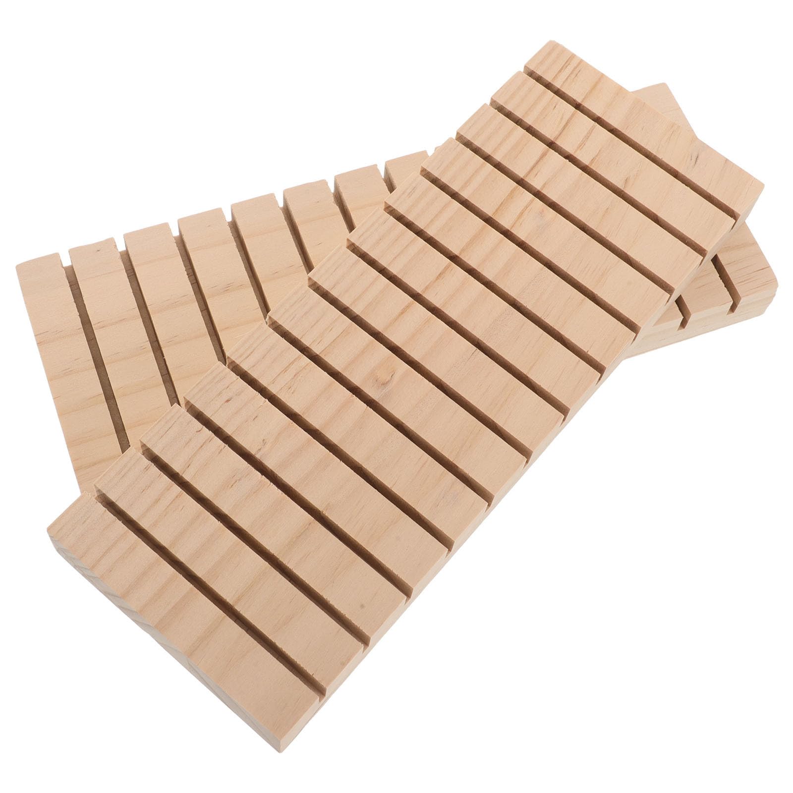 Organiser cartes de vœux avec compartiments multiples en bois beige de bureau