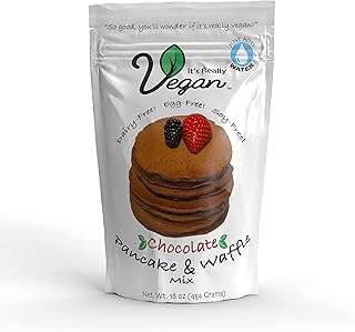 It's Really Vegan Pancake & Waffle Mix | Dairy Free, Egg Free, and Soy Free Mix Pancake Waffle | Serving Size 1/3 Cup Mix (40g) (Chocolate)