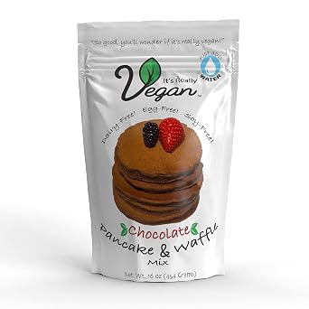 Its Really Vegan Pancake & Waffle Mix | Dairy Free, Egg Free, and Soy Free Mix Pancake Waffle | Serving Size 1/3 Cup Mix 40g Chocolate