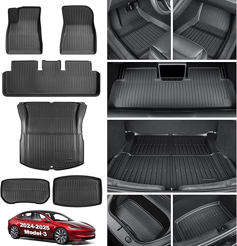 Miniatura 11 de Tapete de Maletero para Tesla Model Y Juniper 2026, Alfombrillas de Piso Resistentes para Todo Clima Impermeables Forro de Carga Trasera con Ajuste