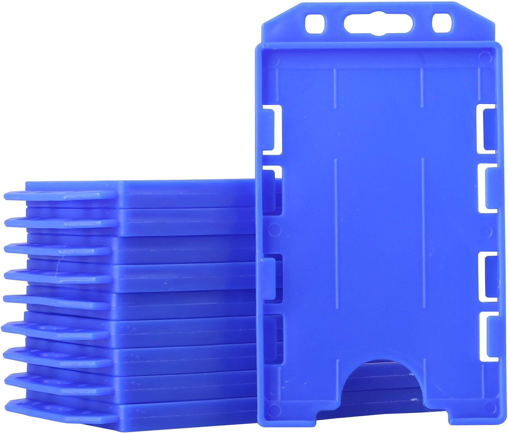 2-Sided Open Faced Rigid ID Card Holder Pack of 10 (Blue)