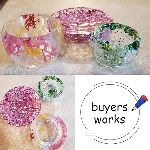 Miniatura 3 de 3 piezas de silicona decorativa artística, resina incluye platos pequeños y grandes cuencos para fundición de resina DIY