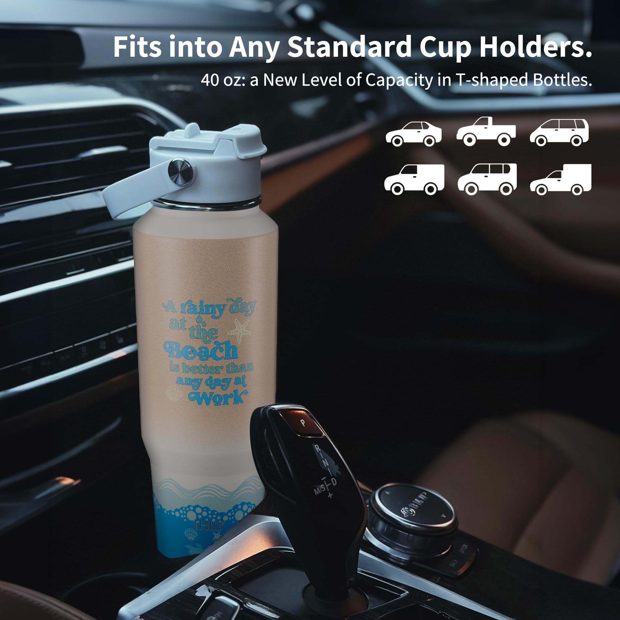THILY Vacuum Insulated Stainless Steel Sport Water Bottle with lid and Straw - Image 4