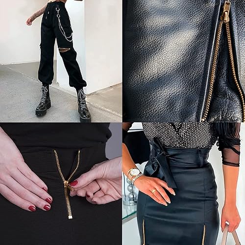 Miniatura 9 de Cremallera Jean de latón con cremallera blanca de 3 pulgadas para manualidades de costura