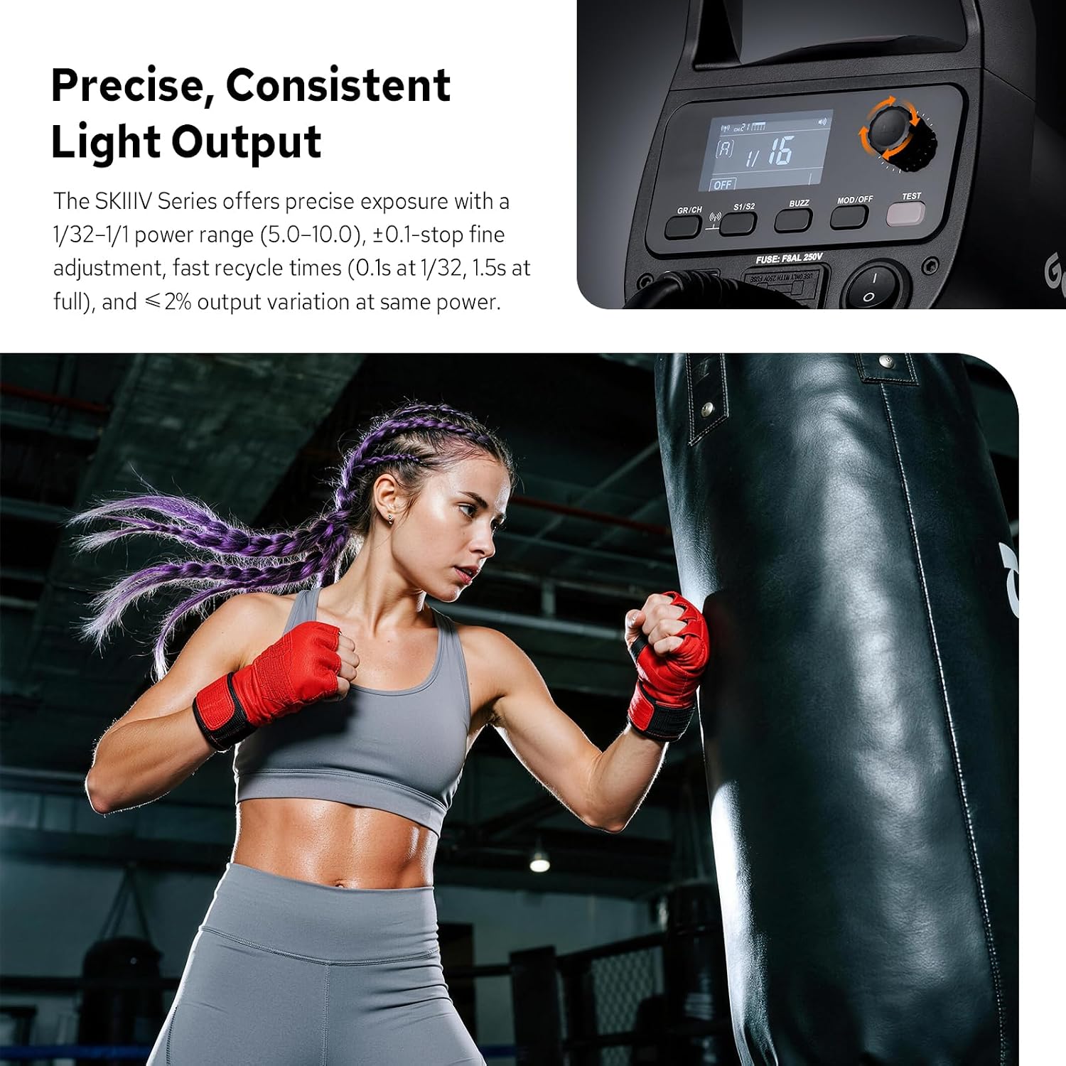 Godox SK400IIIV SK400III-V Studio Flash Strobe, SK400III V 400Ws Monolight, Bowens Mount, Wireless X System, LED Modeling Lamp, 0.1-1.5s Recycle, GODOX SK 400 III V Strobe Light for Photography - 110V
