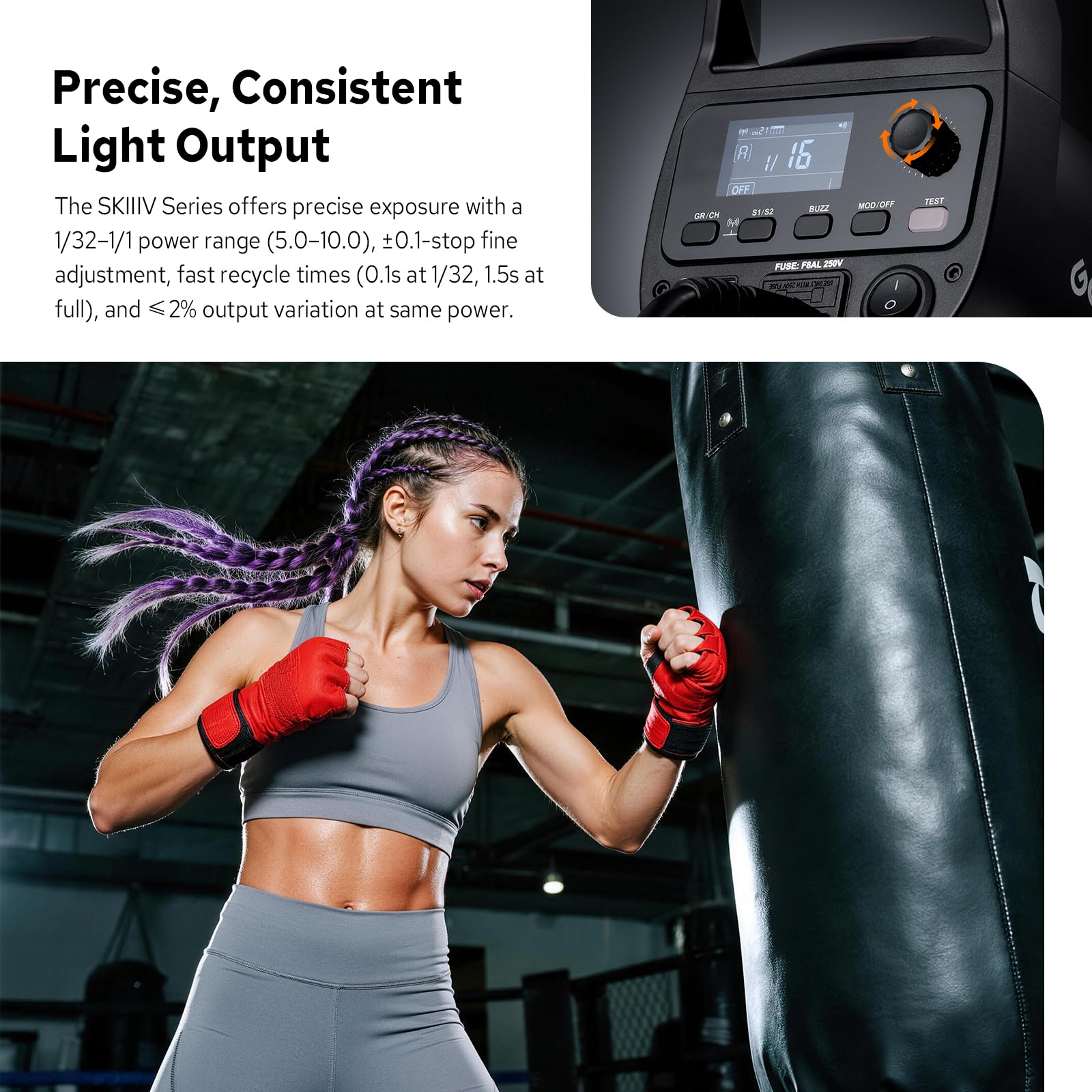 Godox SK300III-V 300Ws Studio Flash Strobe, GN58 5700K Professional Monolight, Wireless X System, 10W LED Modeling Lamp, 0.1-1.5s Recycle, SK300IIIV Bowens Mount Strobe Light for Photography