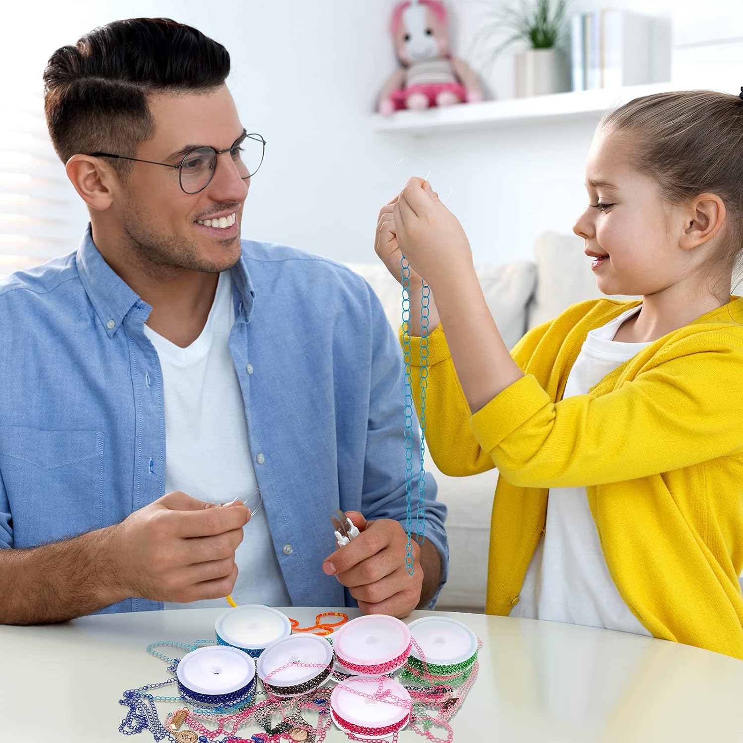 12 Rolls 120 Feet 4 mm Jewelry Making Chains Necklace Chains Jewelry Making Supplies Jewelry Chain Link Cable Chain Roll with 120 Lobster Clasps 50 Jump Rings for DIY Earring Bracelet, 12 Colors - Image 7