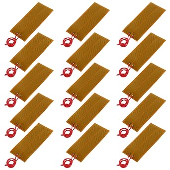 15pcs 45mmx100mm Film Heater Plate Adhesive Pad, PI Heating Elements Film 24V 30W Strip Heater Adhesive Polyimide Heater Plate 24V 30W 45mmx100mm