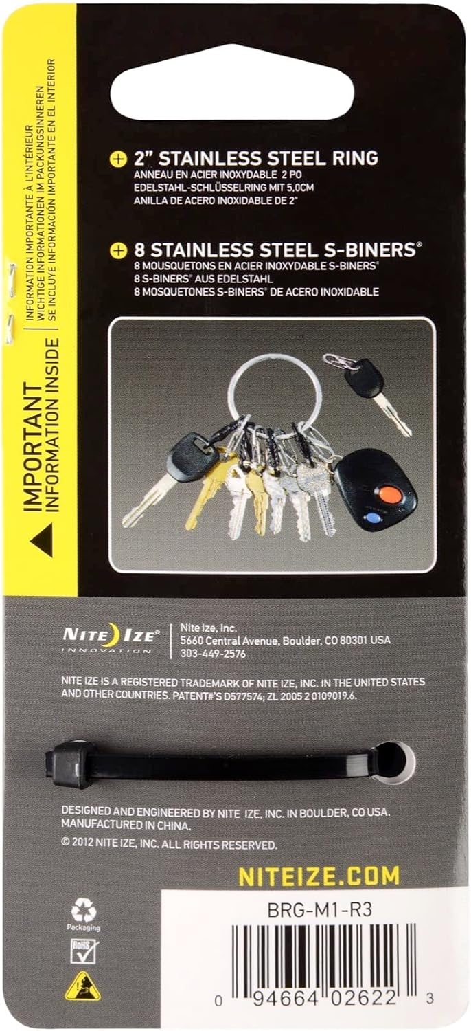 NITE IZE BRG-M1-R3 Big Ring STEELS-BINER (Pack of 3)