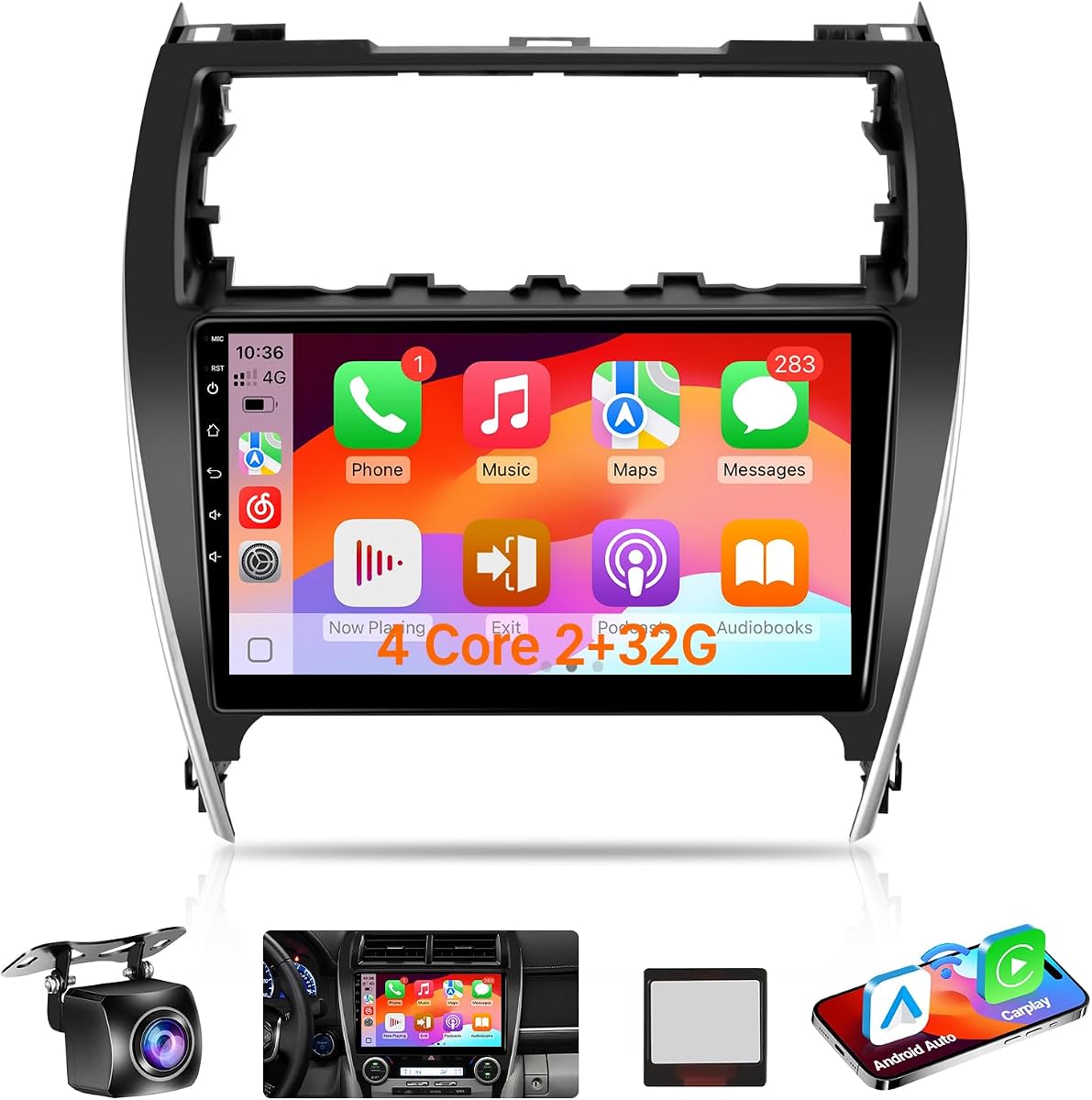 Android Car Radio for Toyota Camry 2012 2013 2014(J.B.L Version) | Wireless Carplay Android Auto, 10.1 inch Touchscreen Car Stereo for Camry GPS Blutooth FM WIFI SWC+Backup Camera