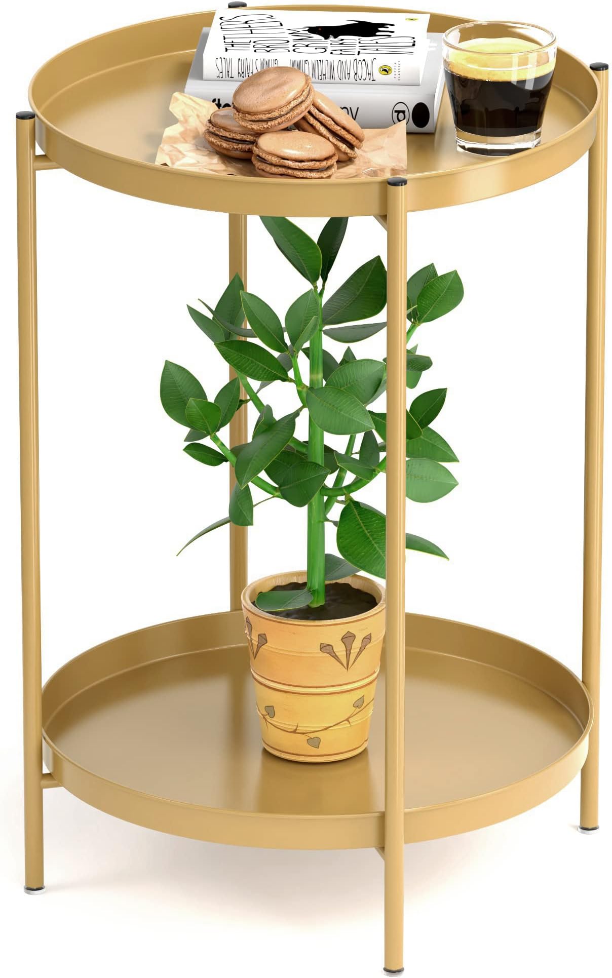 AJ Gold Tray Table Side Coffee END Tea Table Stunning Gold Colour ...