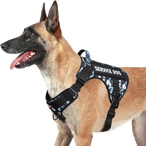 voopet Arnés táctico para perro, chaleco militar de apoyo emocional con asa y Molle para perros medianos y grandes, chaleco para perros medianos y