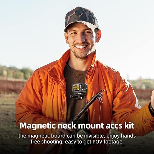 Miniatura 8 de TELESIN Soporte magnético a presión con soporte para teléfono correa para el cuello 360 POV invisible para selfie collar con cordón accesorios de