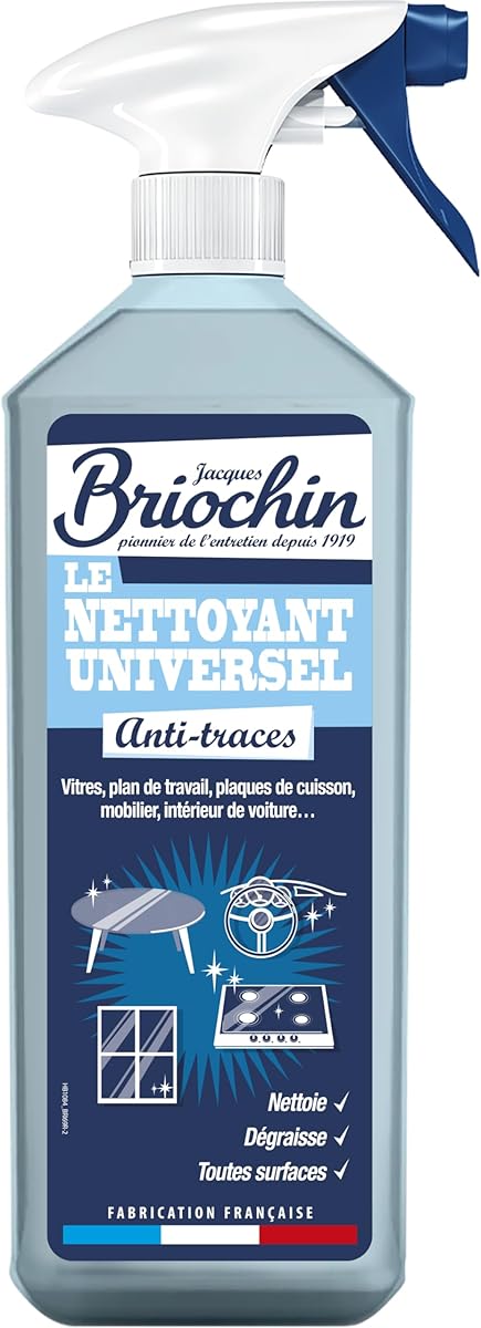 JACQUES BRIOCHIN - Nettoyant Universel Anti-Traces - Nettoie, Dégraisse - Toutes les Surfaces Même Fragiles - Sans Rincage - Fabrication Française - 750 ml