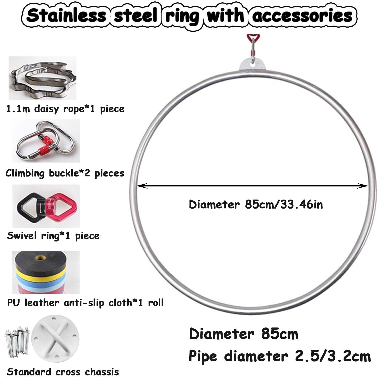 Aerial Hoop Set, Professionelles Fitness-Kit für Akrobatik, komplette Rigging-Hardware inklusive, ideal für Yoga- und Tanzübungen