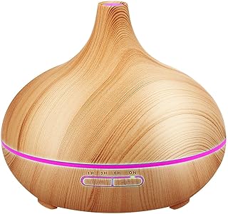 Kunova (TM) 2022 Upgrade 24V Strong Mist Aroma Diffuser Aromatherapy Essential Oil Diffuser Ultrasonic Cool Mist Humidifier with changing Colored LED Lights Quiet Cool Mist Humidifier - 300ml