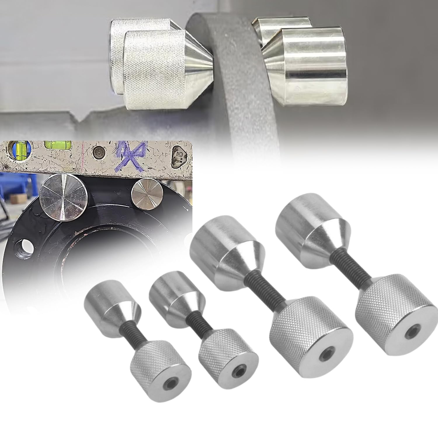 4 Pcs Flange Two Hole Pins Set Stainless Steel 1-1/8” Two Hole Alignment Pins & 1-5/8” Two Hole Alignment Pins