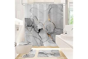 Gibelle Complete Bathroom Set with Shower Curtain, Rugs, and Accessories