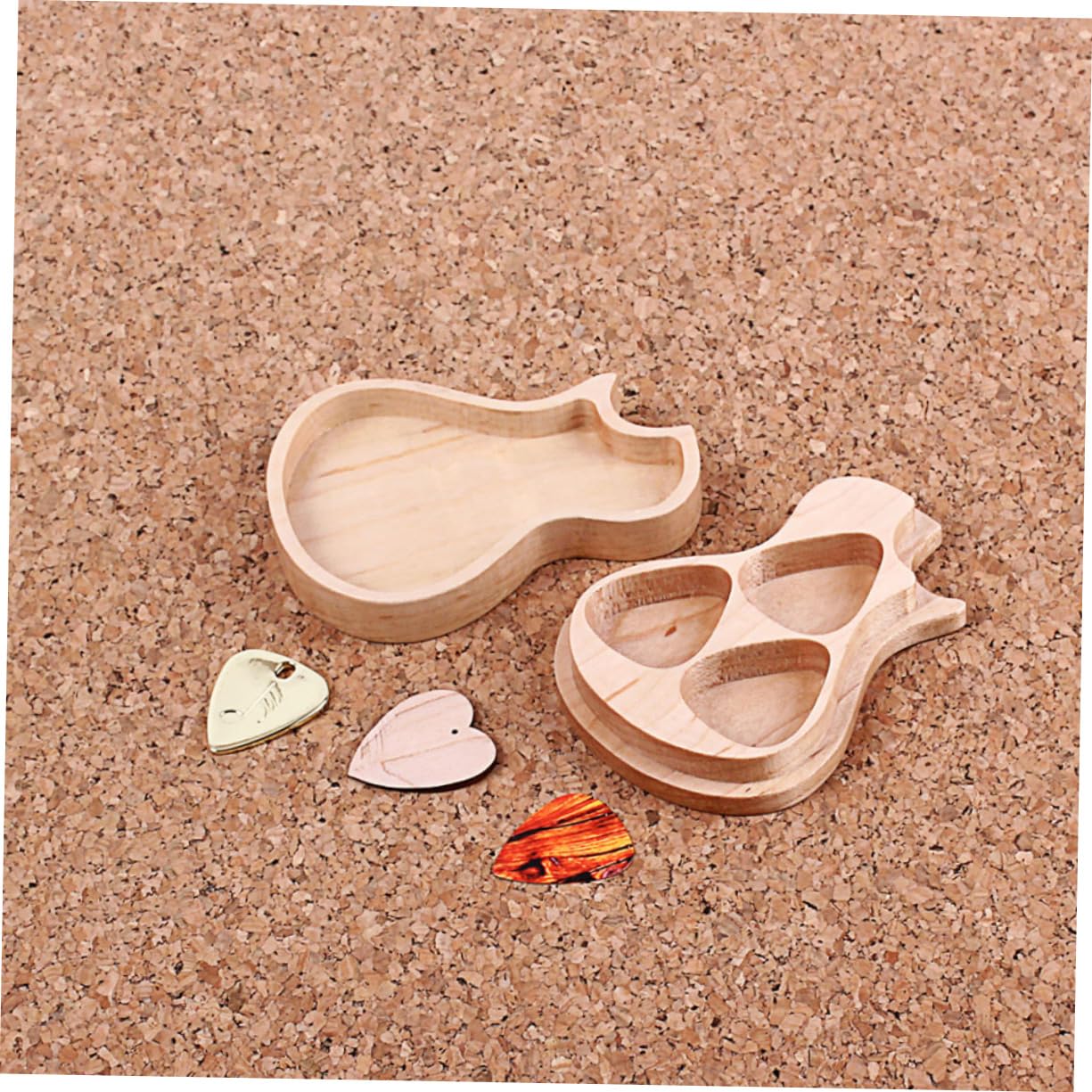 Abaodam 3sätze Handgefertigte Plectrum-Box Aus Ahornholz Mit Gitarren-Picks Praktisches Gitarrenzubehör Für Musikliebhaber Und Gitarristen Stilvolle Und Natürliche Aufbewahrungslösung