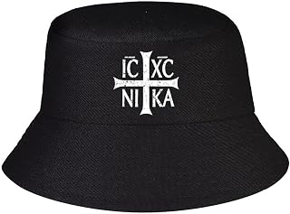 Ic Xc Nika Cross Christogram Orthodox Fisherman Hat, Casual Bucket Hat for Outdoor Wear