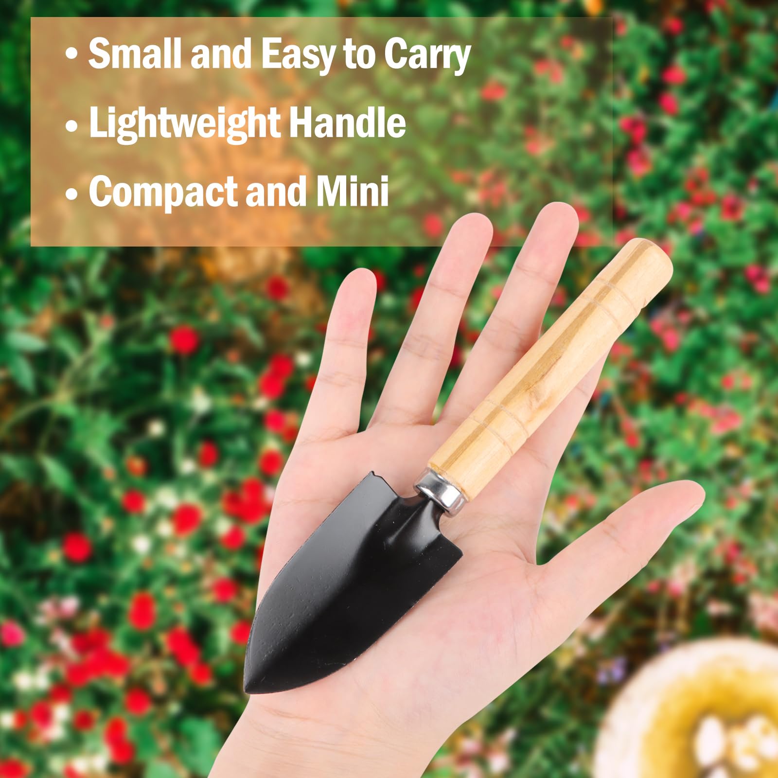 Set Attrezzi Da Giardino Bohrma 6 Pezzi - Pale E Rastrelli In Legno E Ferro, Per Balcone E Orto, Compatto - Foto 4