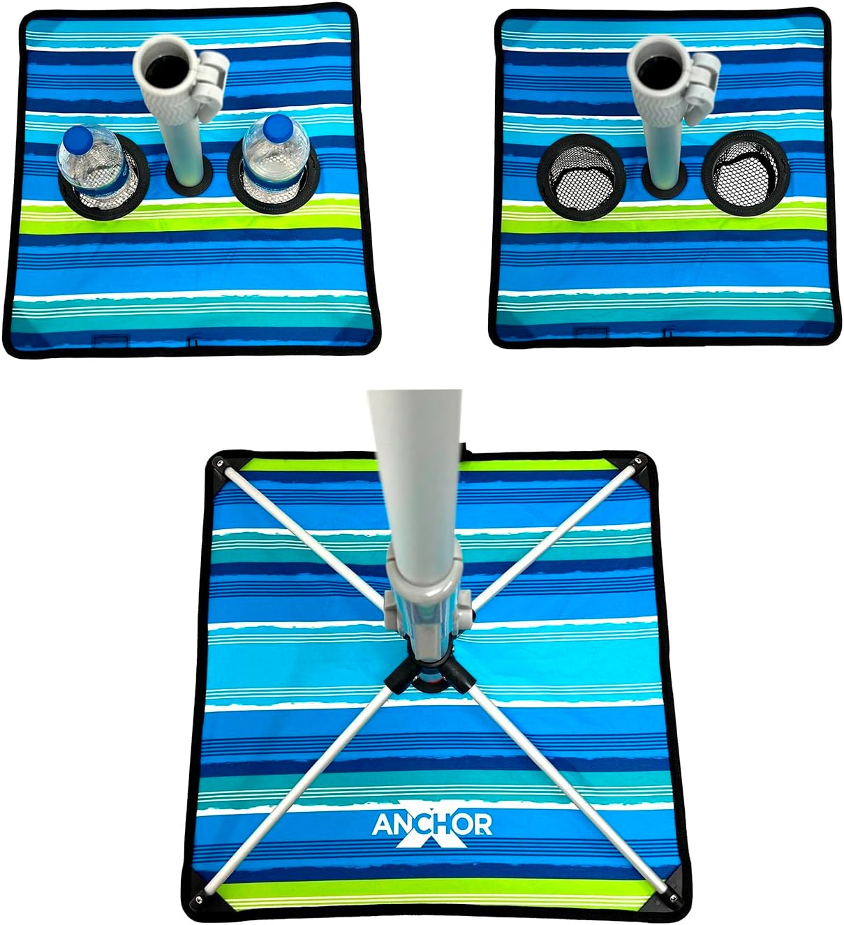 Tommy Bahama Fiberglass Beach Umbrella for Sand with Integrated Anchor