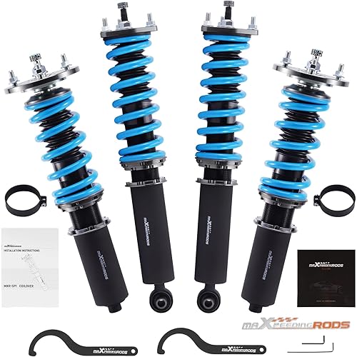 maXpeedingrods Coilover for Lexus IS250 IS350 AWD 2006-2013, 24 Levels Damper Adjustable Coilovers Shock Absorber Struts, Height Adjustable T6 Upgraded Lowering Kits Blue