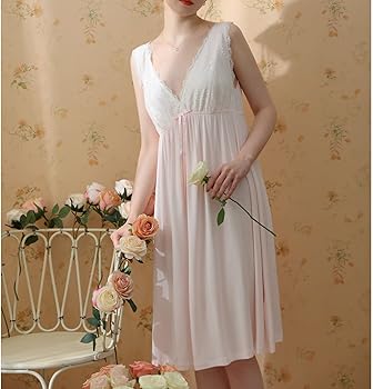 Homgro Women's Sleeveless Victorian Nightgown Summer Soft