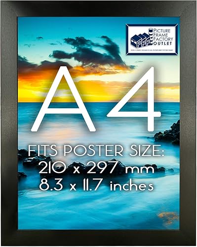 Marco para póster tamaño A1 A2 A3 A4 A5, marco negro de 1.25 pulgadas, incluye accesorios para colgar y plexigcristal, fabricado en Estados Unidos,