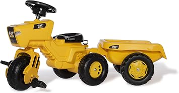 ROLLY TOYS CAT 3-Wheeled Pedal Tractor with Trailer