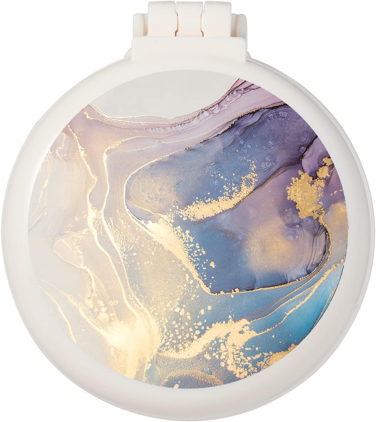 Mini hairbrush, pocket hairbrush with mirror, portable for purse/pocket, travel size (Marble 1)