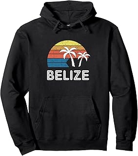 Retro Belize Souvenir Hoodie For Belize Vacationers Pullover Hoodie